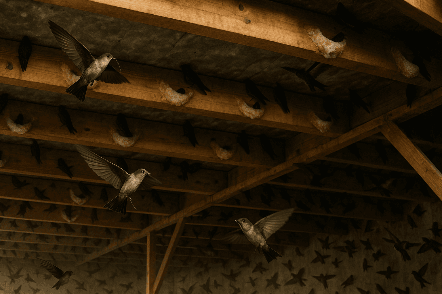 ORIYANTAL bird's nest house facility showing swiftlet nesting environment